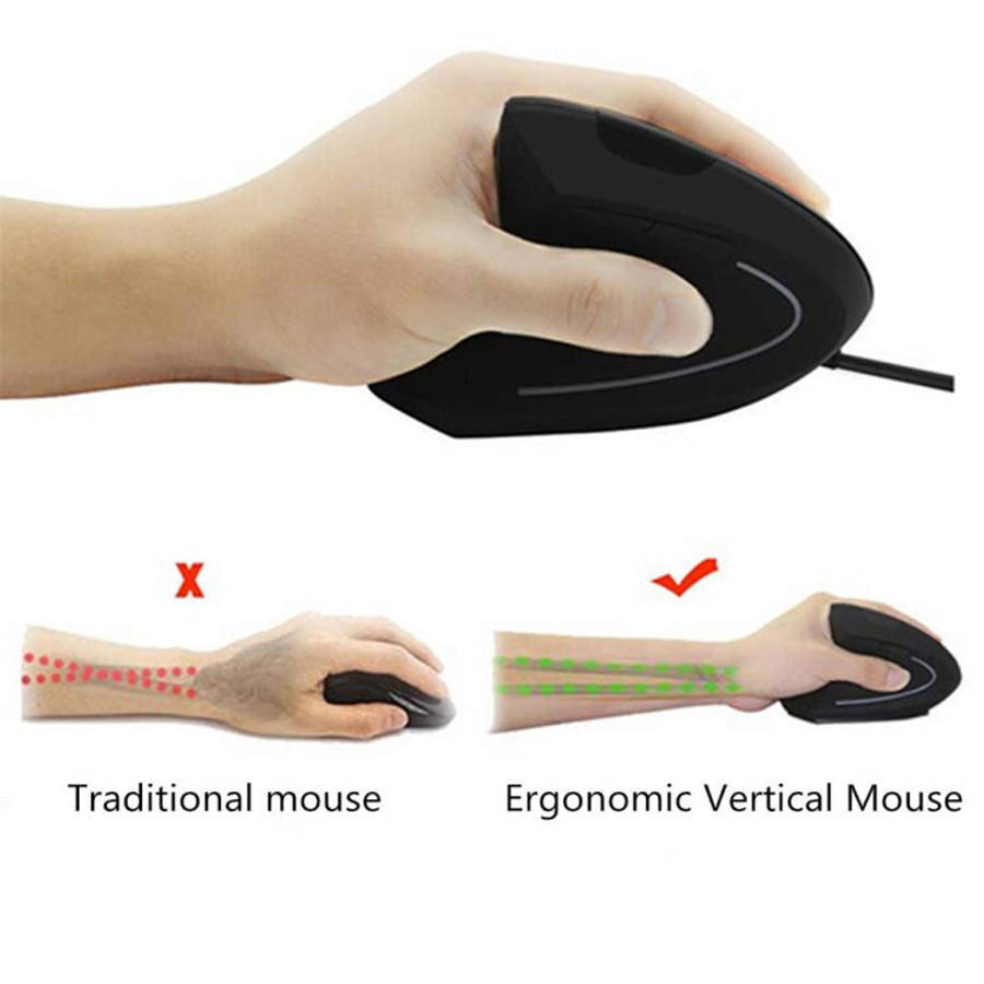 CM0093 Wired Version 2.4GHz Three-button Vertical Mouse for Left-hand, Resolution: 1000DPI / 1200...