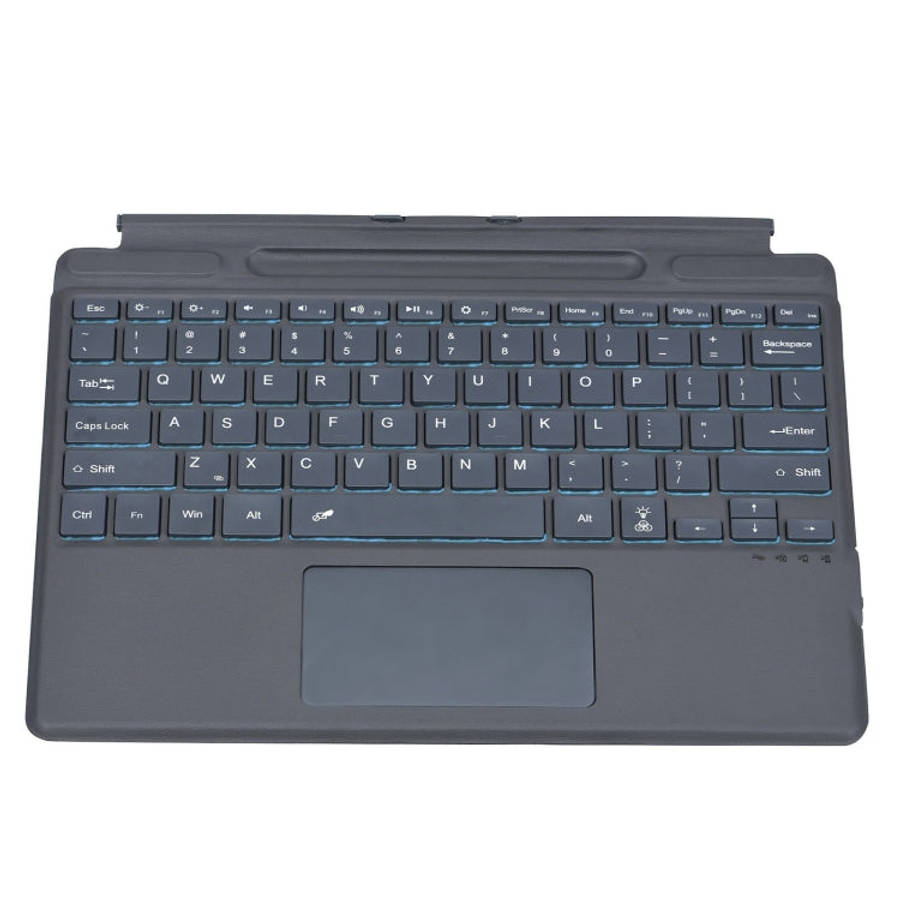 For Microsoft Surface Pro 8 Tablet Colorful Backlight Bluetooth Keyboard Leather Case with Pen Sl...
