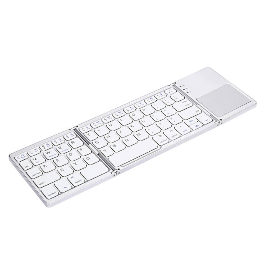 B033 Rechargeable 3-Folding 64 Keys Bluetooth Wireless Keyboard with Touchpad, 3-Folding 64 Keys ...