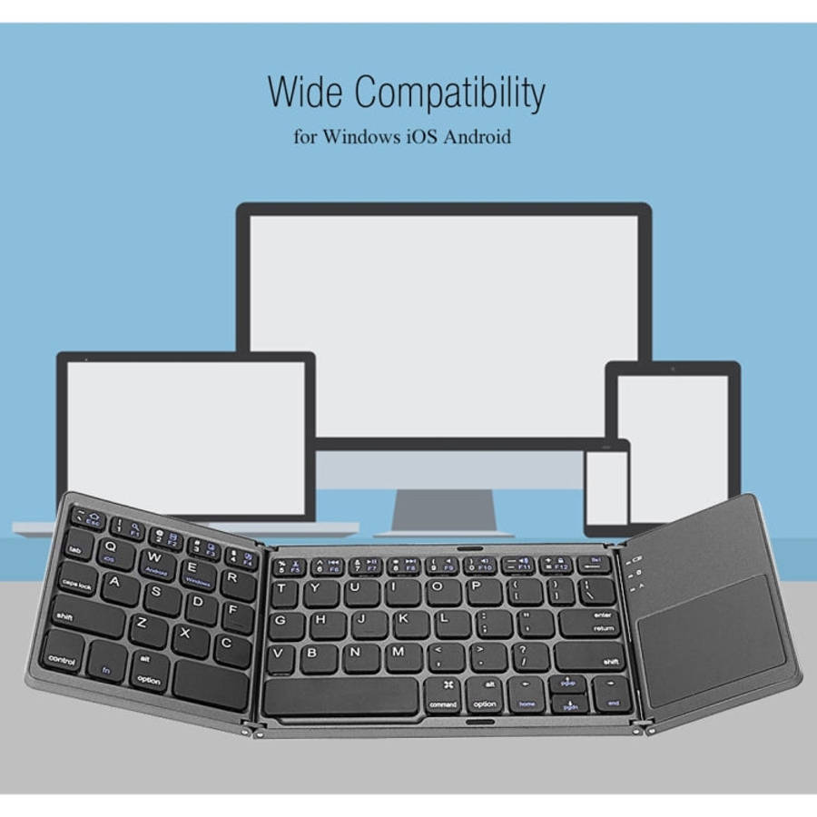 B033 Rechargeable 3-Folding 64 Keys Bluetooth Wireless Keyboard with Touchpad, 3-Folding 64 Keys ...