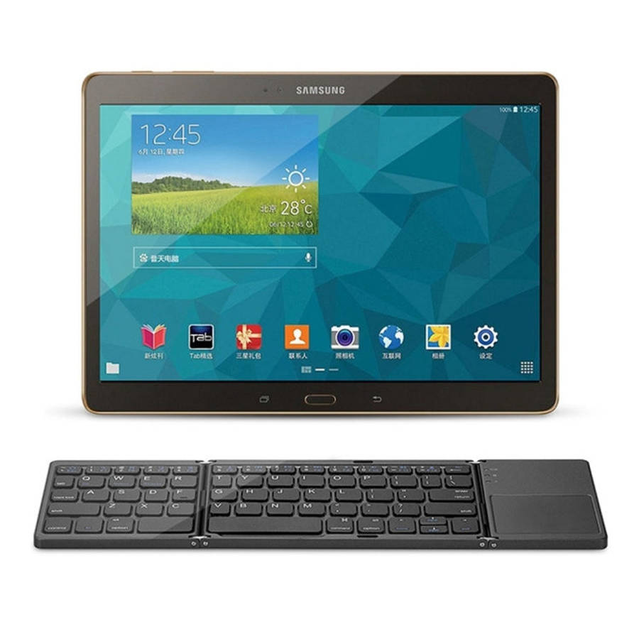 B033 Rechargeable 3-Folding 64 Keys Bluetooth Wireless Keyboard with Touchpad, 3-Folding 64 Keys ...