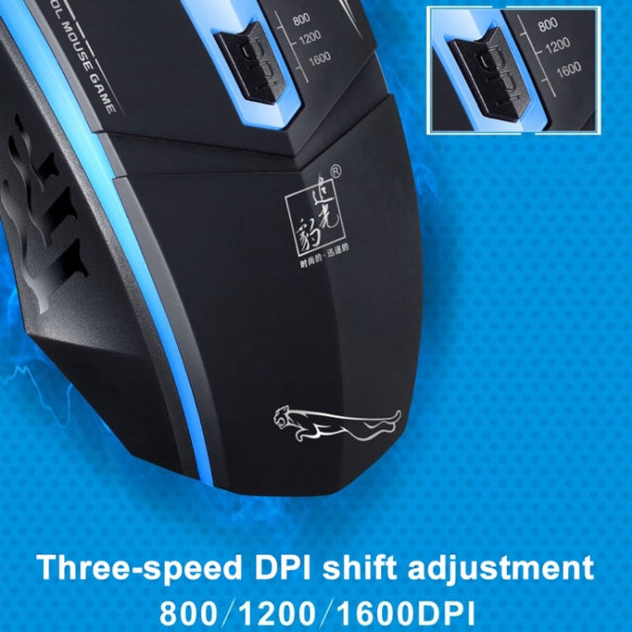 Chasing Leopard 199 USB 1600DPI Three-speed Adjustable LED Backlight Wired Optical Gaming Mouse, ...