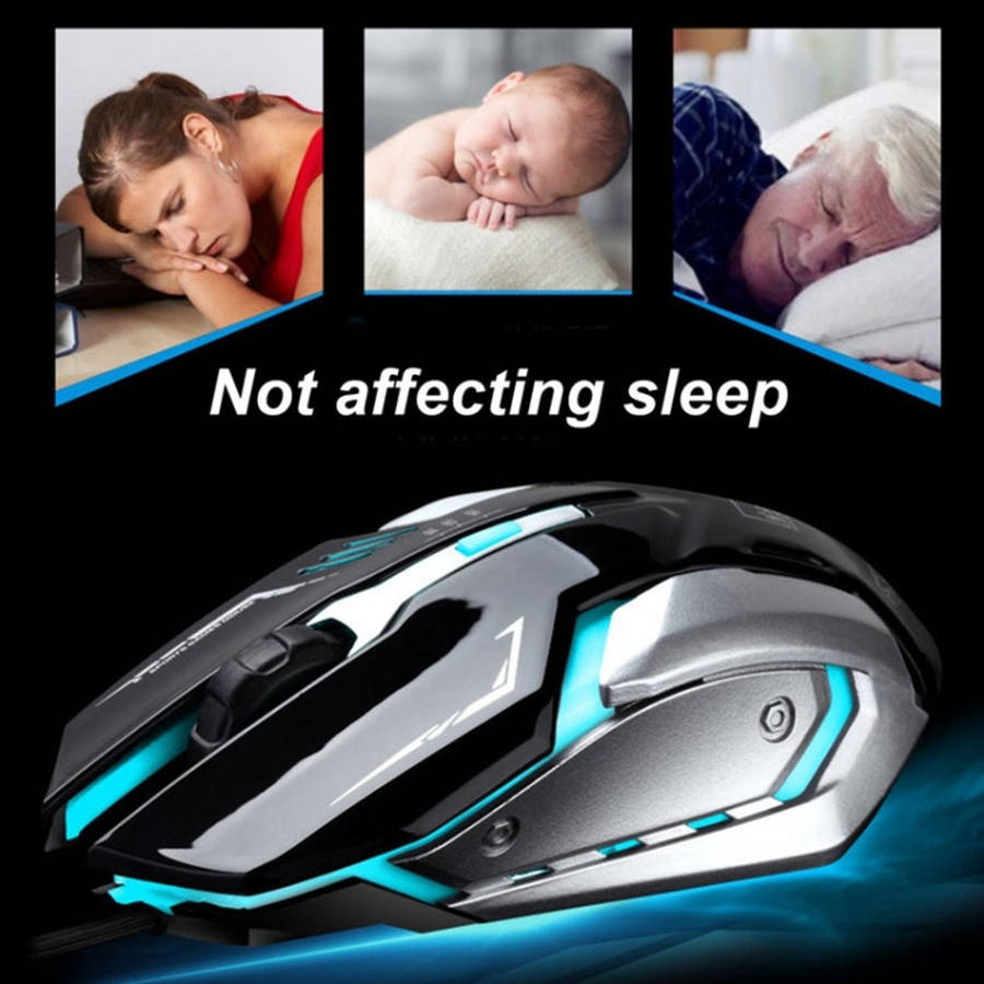 Chasing Leopard K1 USB 1600DPI Three-speed Adjustable LED Backlight Mute Wired Optical Gaming Mou...