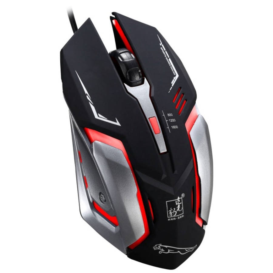 Chasing Leopard K1 USB 1600DPI Three-speed Adjustable LED Backlight Mute Wired Optical Gaming Mou...