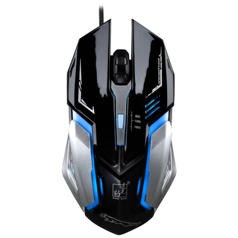 Chasing Leopard K1 USB 1600DPI Three-speed Adjustable LED Backlight Mute Wired Optical Gaming Mou...