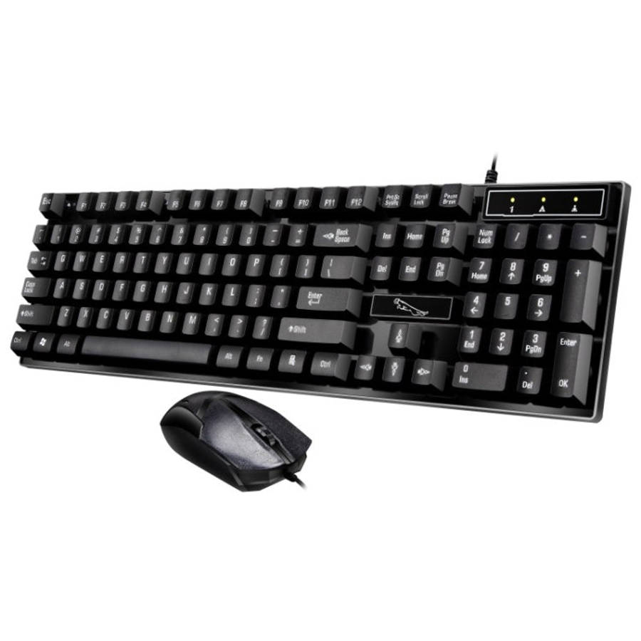 Chasing Leopard Q17 104 Keys USB Wired Suspension Gaming Office Keyboard + Wired Symmetrical Mous...
