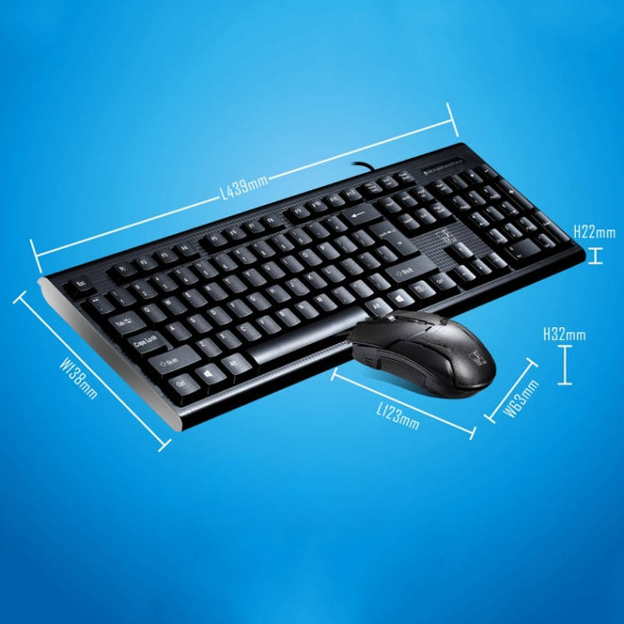 Chasing Leopard Q9 1600 DPI Professional Wired Grid Texture Gaming Office Keyboard + Optical Mous...