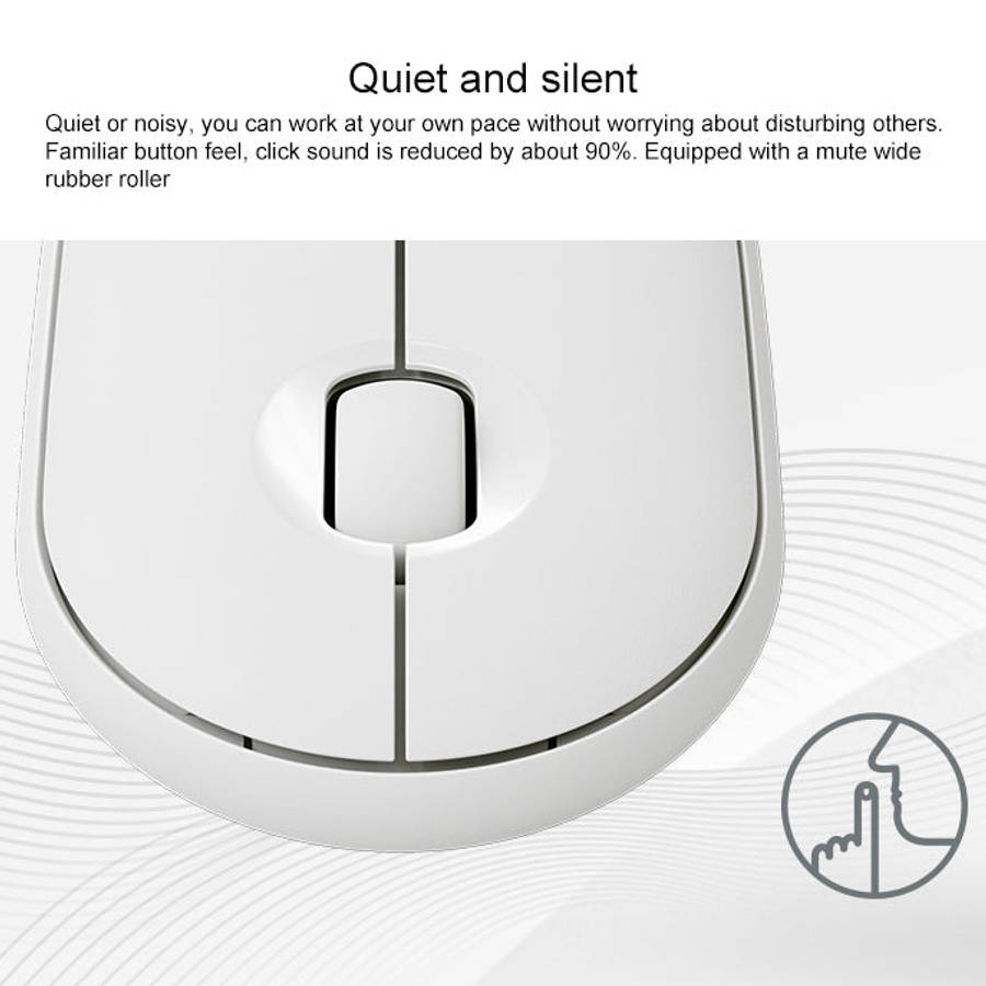 Logitech Pebble Cobblestone Shape Thin 3-keys 1000DPI Mute Wireless Bluetooth Optical Mouse, Wire...