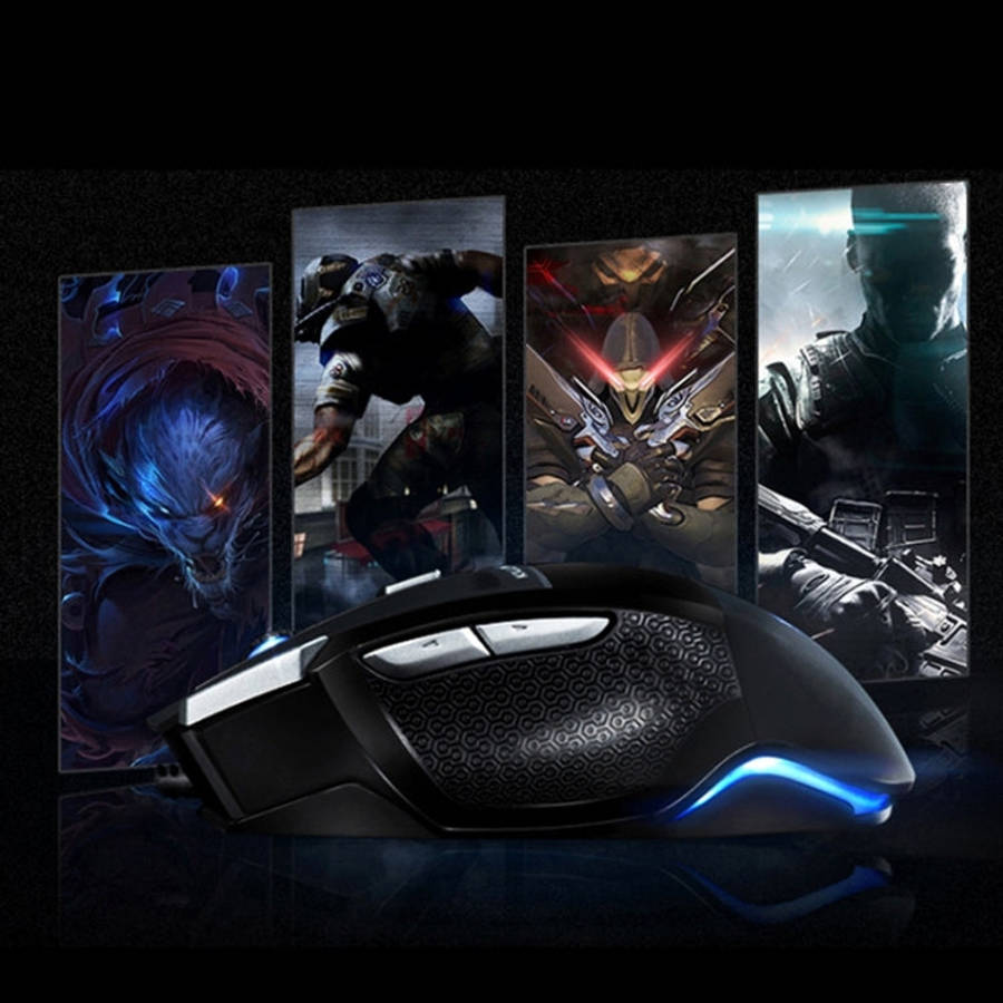 AULA Series SoulKiller II Colourful Light 7D Optical Competitive USB Wired Game Mouse, Maximum Re...