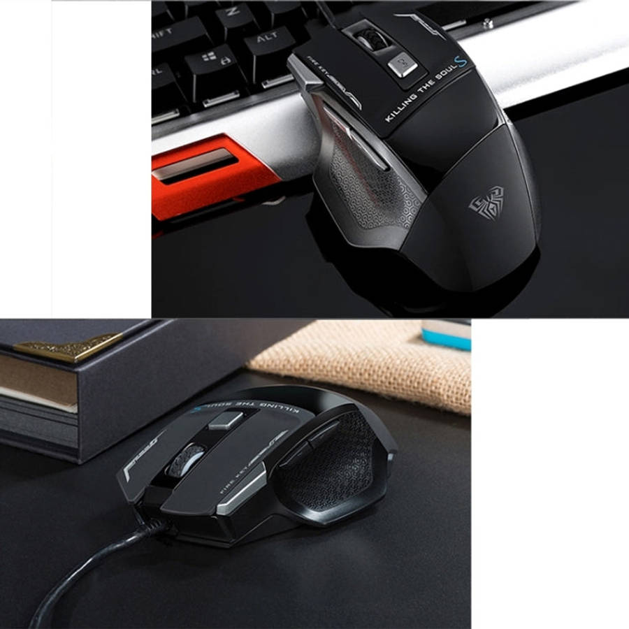 AULA Series SoulKiller II Colourful Light 7D Optical Competitive USB Wired Game Mouse, Maximum Re...