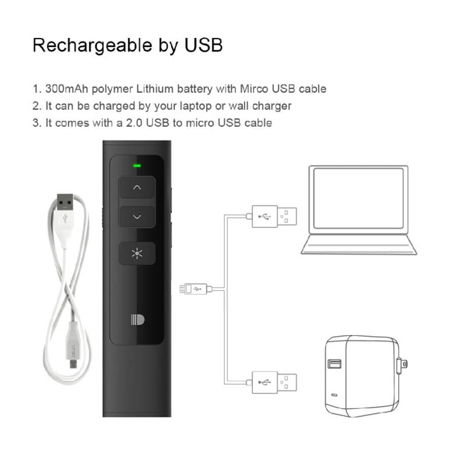 Doosl DSIT013 2.4GHz Rechargeable PowerPoint Presentation Remote Control Multi-functional Laser P...
