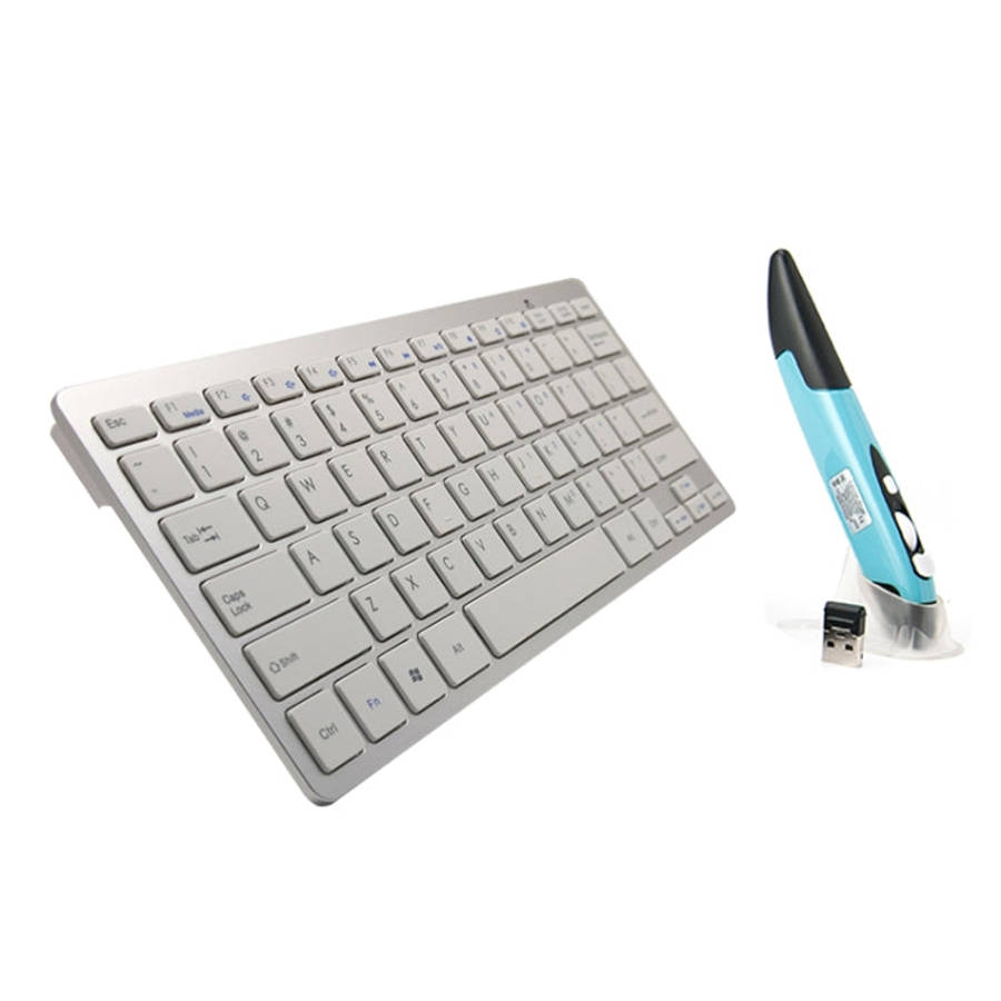 KM-808 2.4GHz Wireless Multimedia Keyboard + Wireless Optical Pen Mouse with USB Receiver Set for...