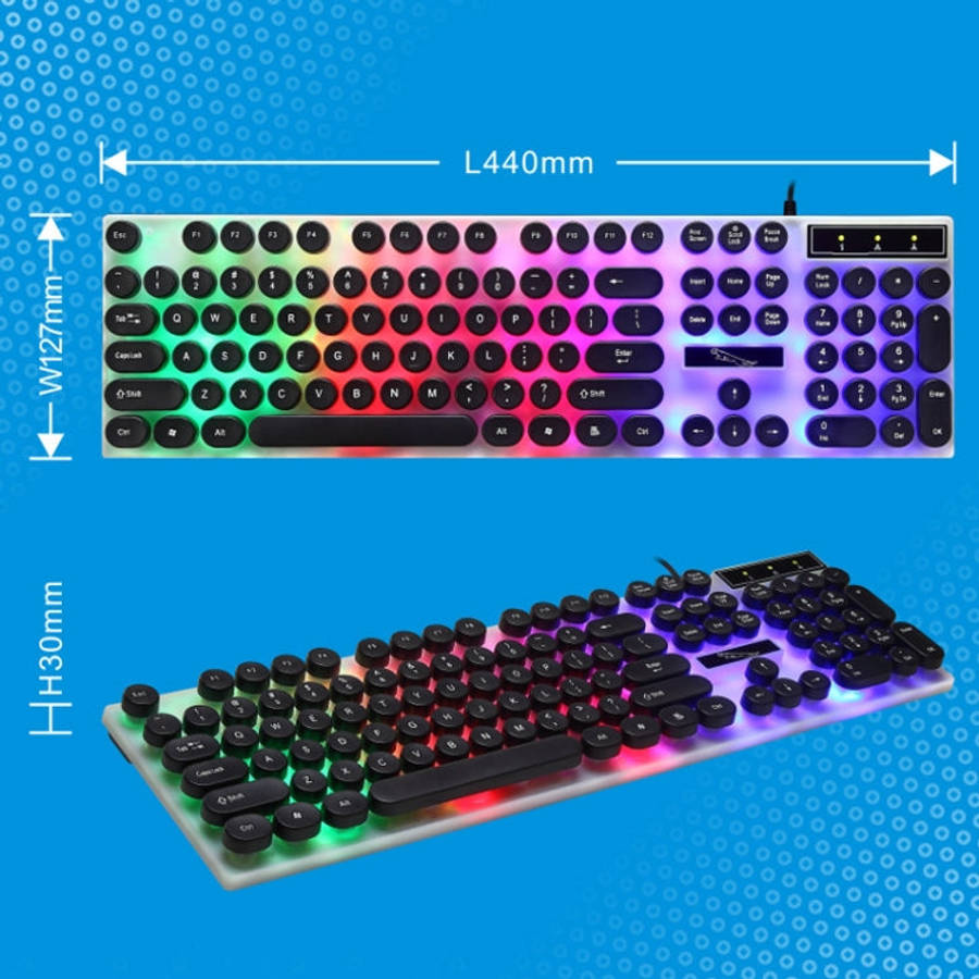 Chasing Leopard G21 USB 104-keys Waterproof Floating Round Punk Keycap Colorful Backlight Mechani...