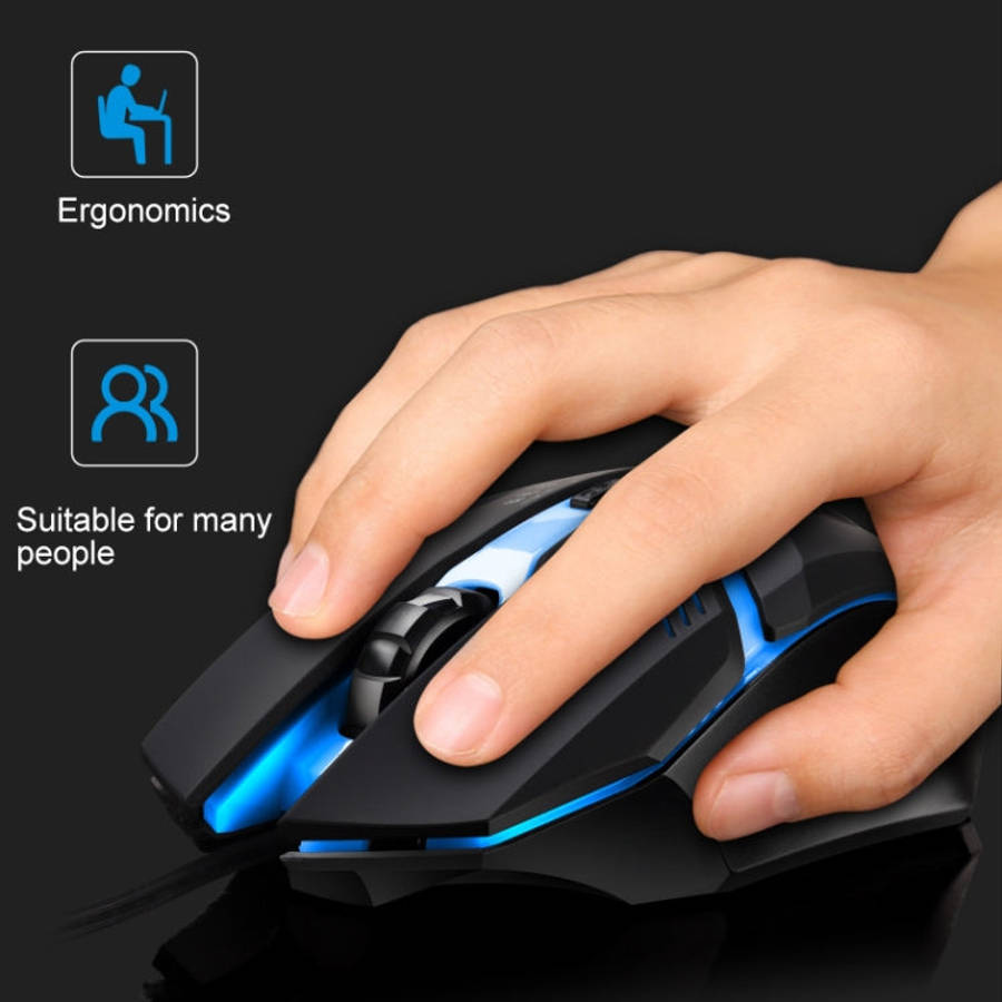 Chasing Leopard K2 USB LED Backlight 1600DPI Three-speed Adjustable Wired Optical Gaming Mouse, L...