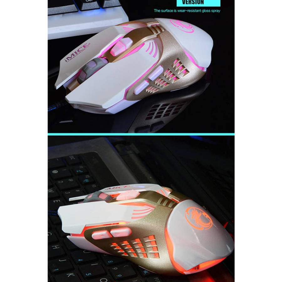 iMICE V5 USB 7 Buttons 4000 DPI Wired Optical Colorful Backlight Gaming Mouse for Computer PC Lap...