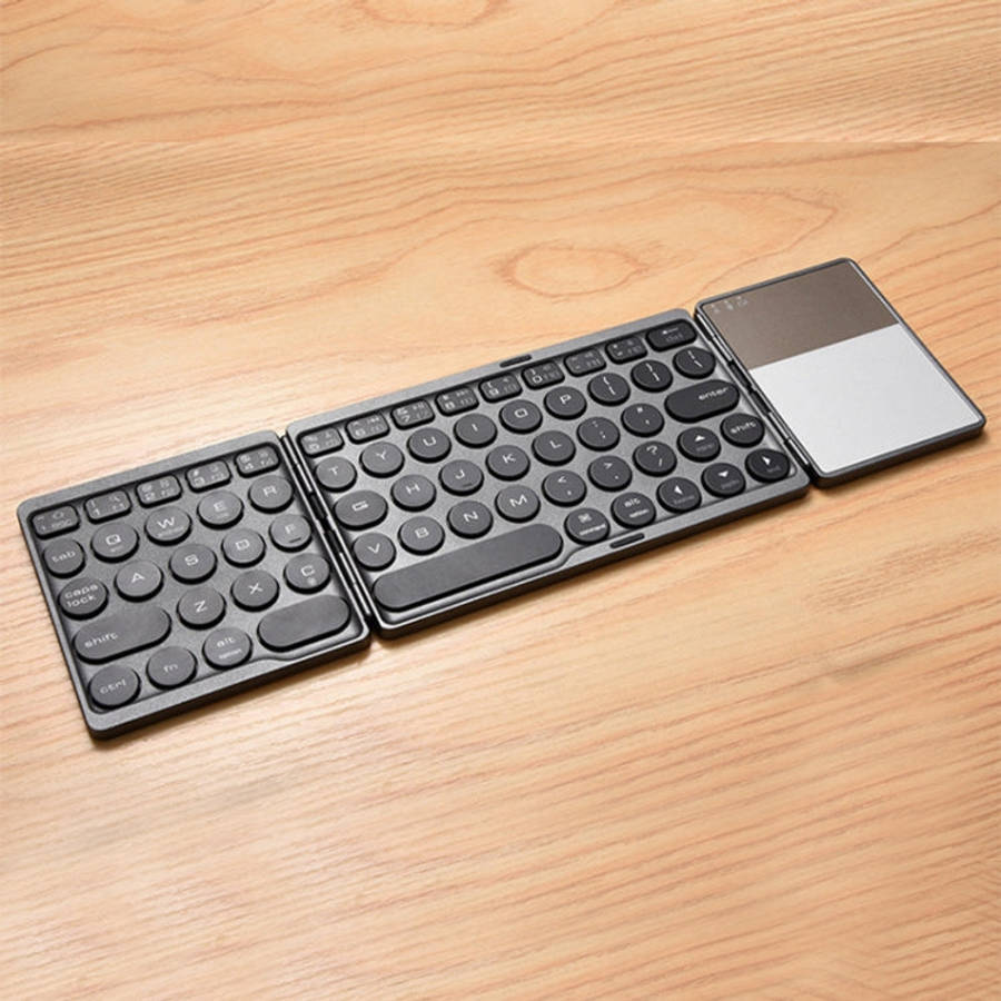 GK408 Three-fold Rechargeable Wireless Bluetooth Keyboard with Touchpad, Support Android / IOS / ...
