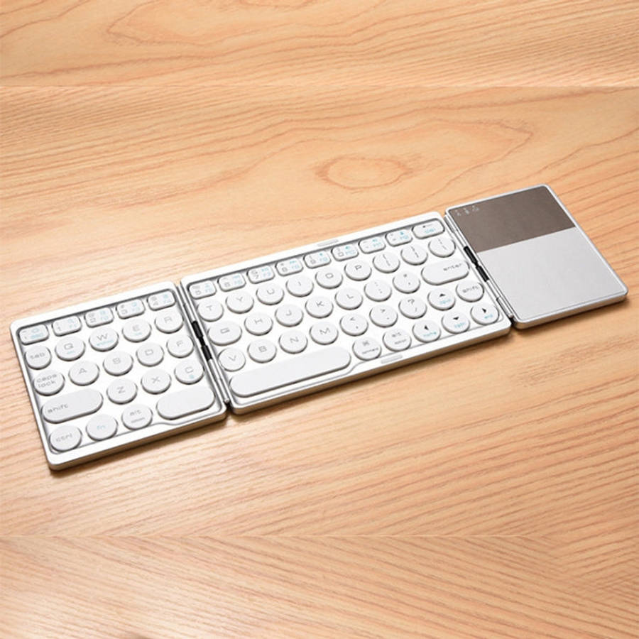 GK408 Three-fold Rechargeable Wireless Bluetooth Keyboard with Touchpad, Support Android / IOS / ...