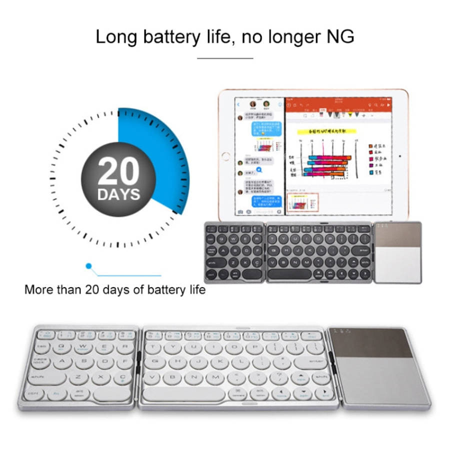 GK408 Three-fold Rechargeable Wireless Bluetooth Keyboard with Touchpad, Support Android / IOS / ...