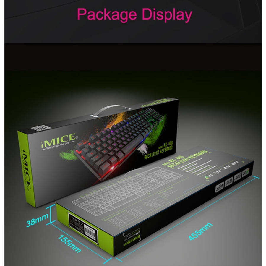 iMICE AK-600 Wired USB Floating Keycap Characters Glow Backlit Gaming Keyboard, Glow Backlit (Black)