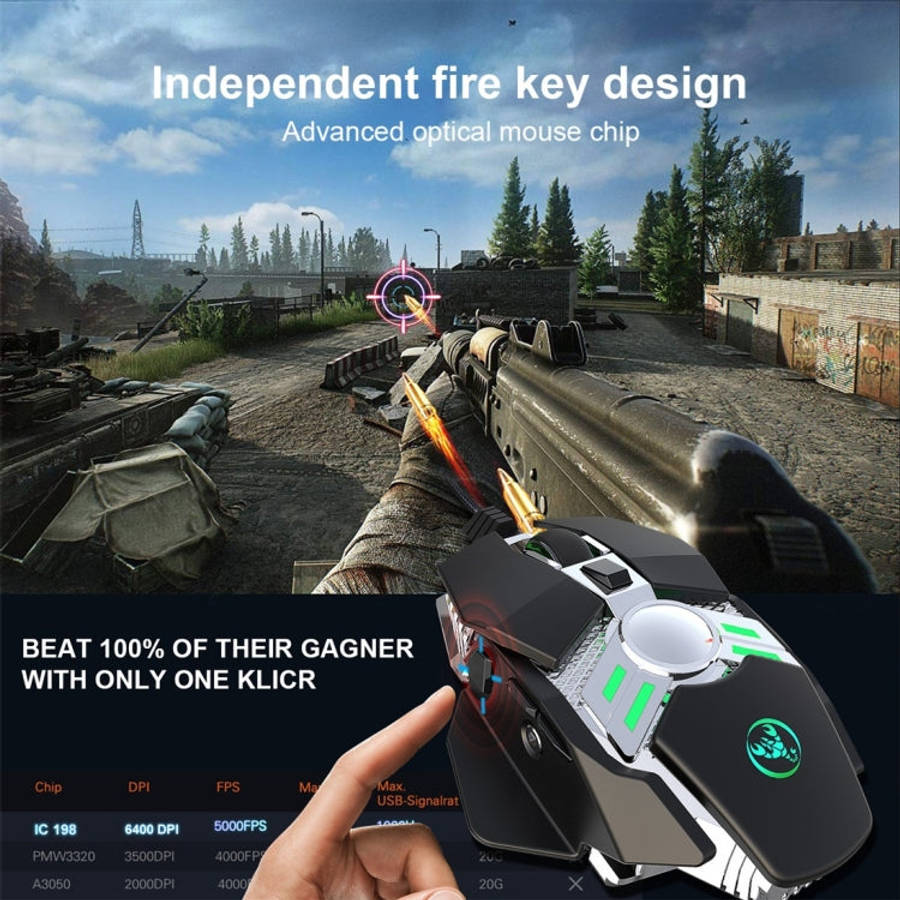 HXSJ J200 7 Keys Programmable Wired E-sports Mechanical Mouse with Light