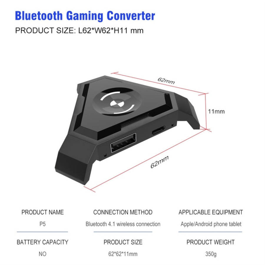 HXSJ P5 Bluetooth 4.1 Keyboard Mouse Bluetooth Gaming Converter, Can Not Be Pressed Version