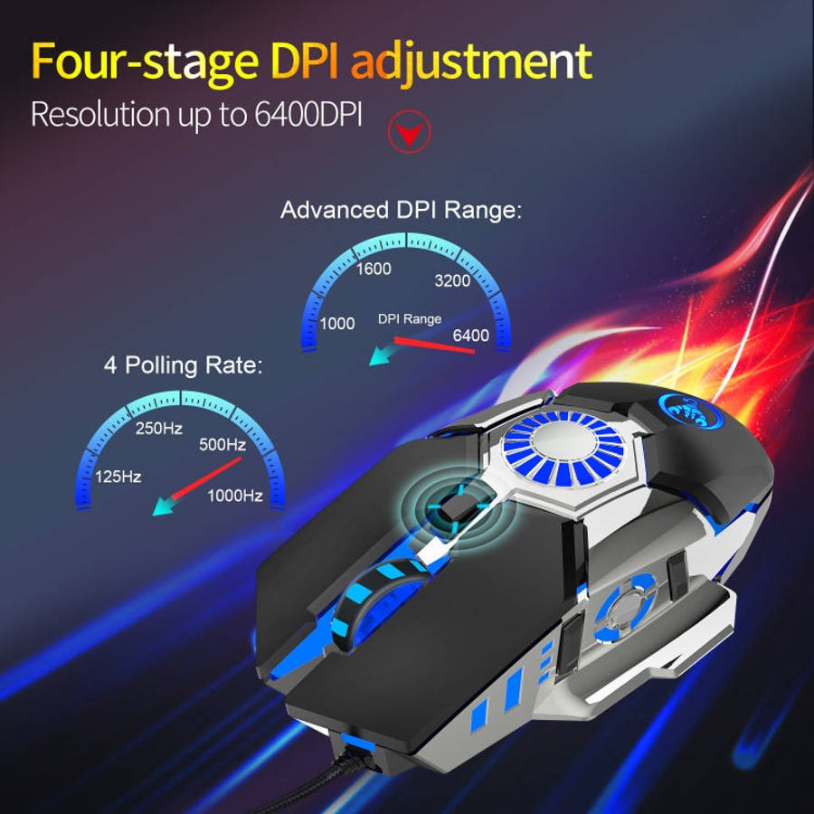 HXSJ J700 Colorful Lighting Programmable E-sports Gaming Wired Mouse, J700