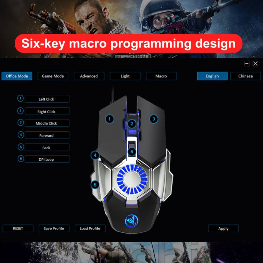 HXSJ J700 Colorful Lighting Programmable E-sports Gaming Wired Mouse, J700