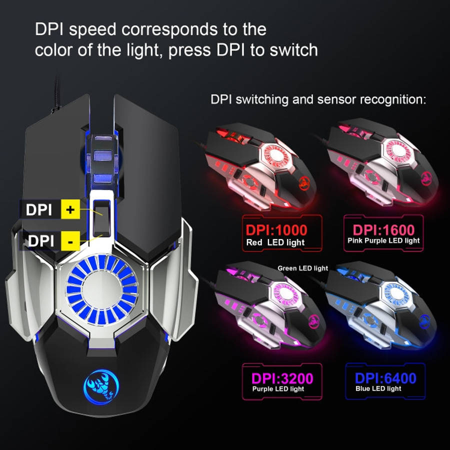 HXSJ J700 Colorful Lighting Programmable E-sports Gaming Wired Mouse, J700