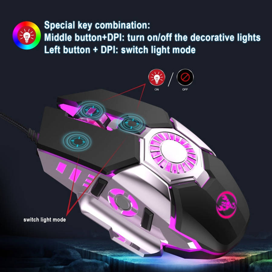 HXSJ J700 Colorful Lighting Programmable E-sports Gaming Wired Mouse, J700