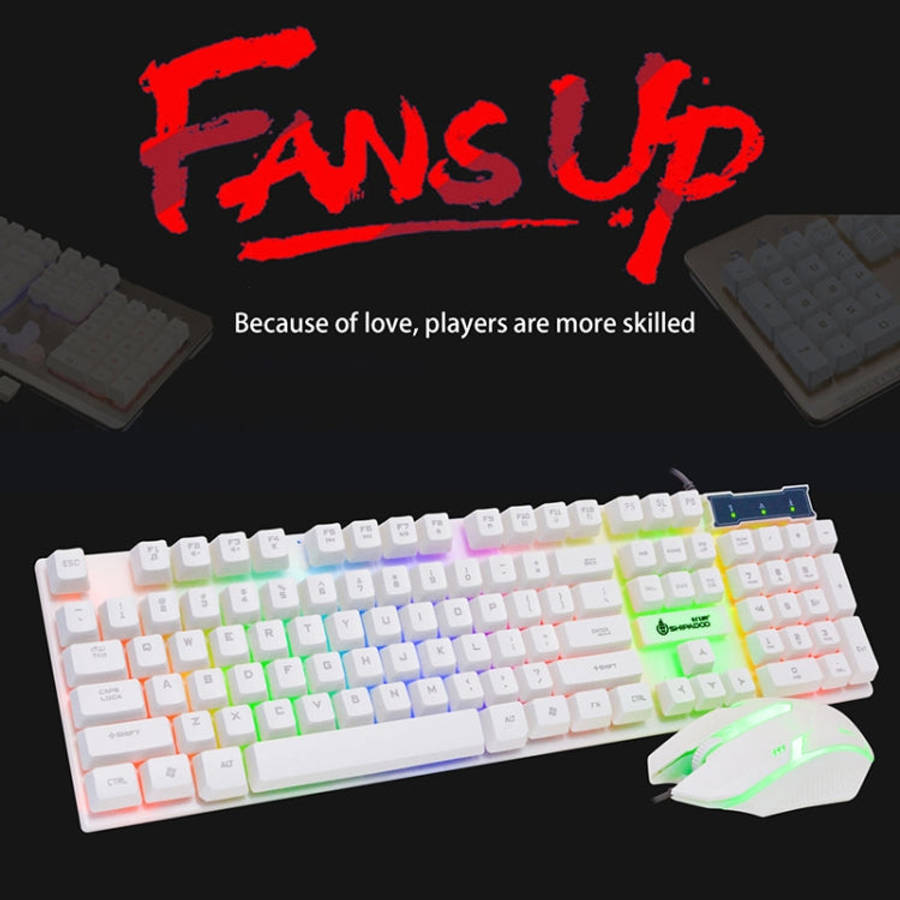 SHIPADOO D280 Wired RGB Backlight Mechanical Feel Suspension Keyboard + 3D Cool Mouse Kit for Lap...