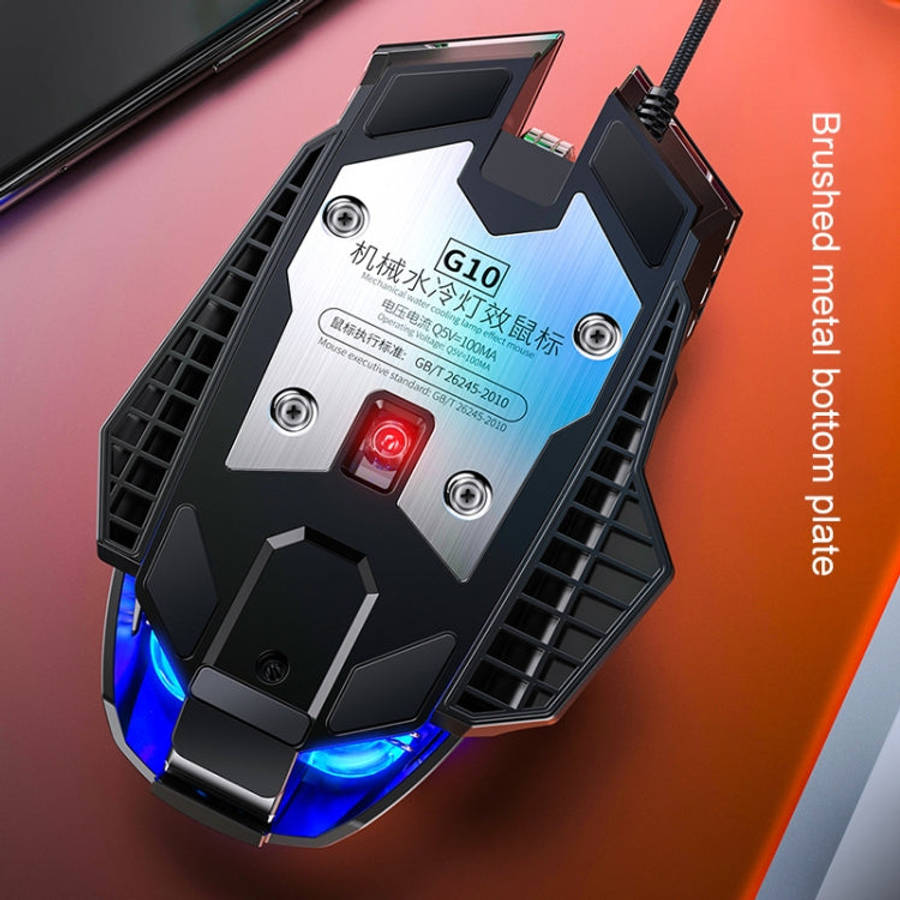 YINDIAO G10 7200DPI 7-modes Adjustable 7-keys RGB Light Wired Metal Mechanical Hard Core Macro Mo...