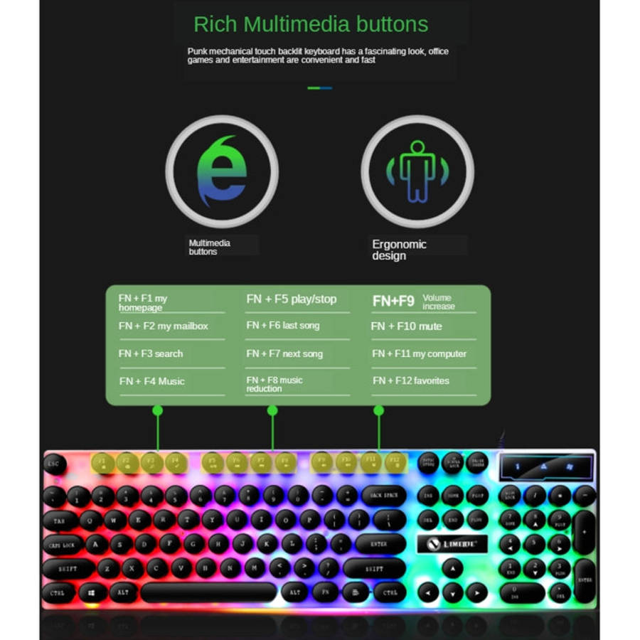 TX300 Mechanical Feel Backlight Punk Wired Keyboard Mouse Set