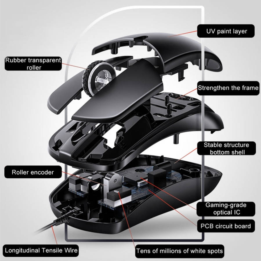 YINDIAO G2 1000DPI 3-keys RGB Light Wired Business Mouse