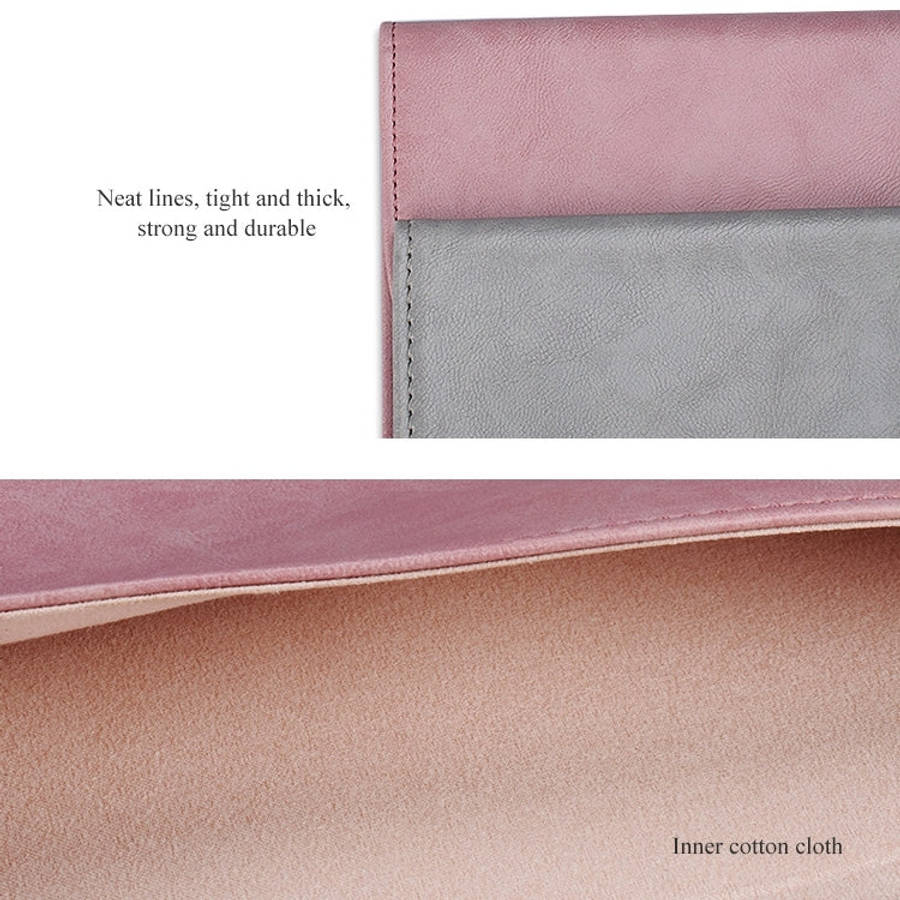 PU01S PU Leather Horizontal Invisible Magnetic Buckle Laptop Inner Bag for 15.4 inch laptops, wit...