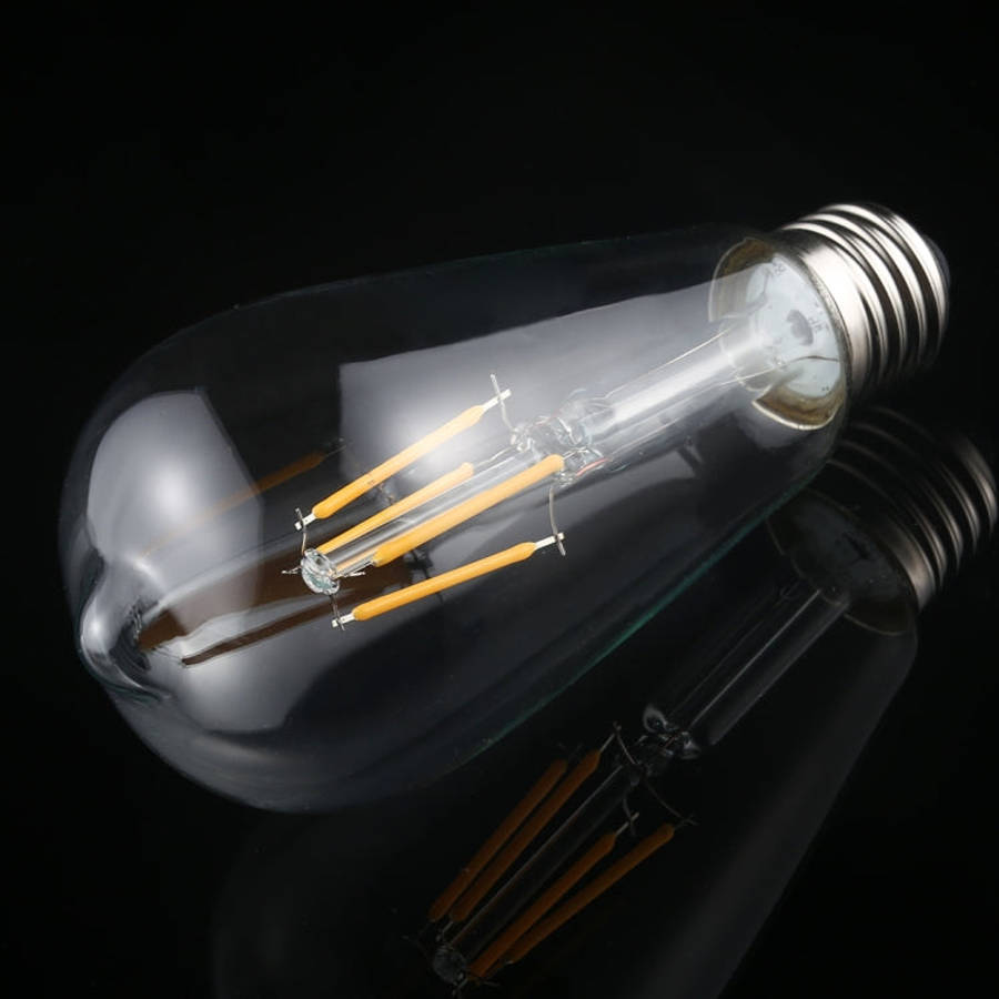 ST64 E27 4W 4 LEDs 600 LM 3000K Retro Dimming LED Filament Light Bulb Energy Saving Light, AC 220...