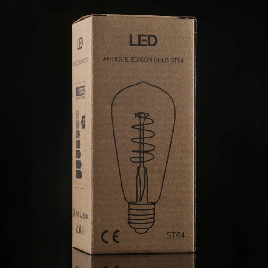 ST64 E27 4W 4 LEDs 600 LM 3000K Retro Dimming LED Filament Light Bulb Energy Saving Light, AC 220...