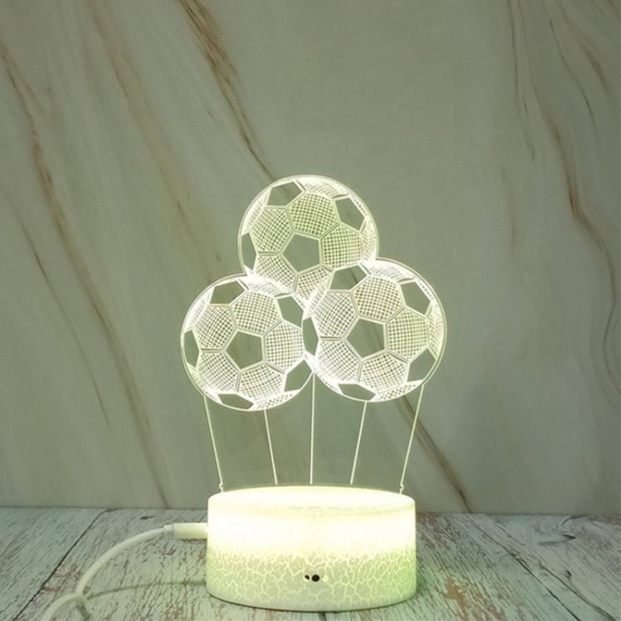 Three Footballs Shape Creative Crack Touch Dimming 3D Colorful Decorative Night Light, Three Foot...
