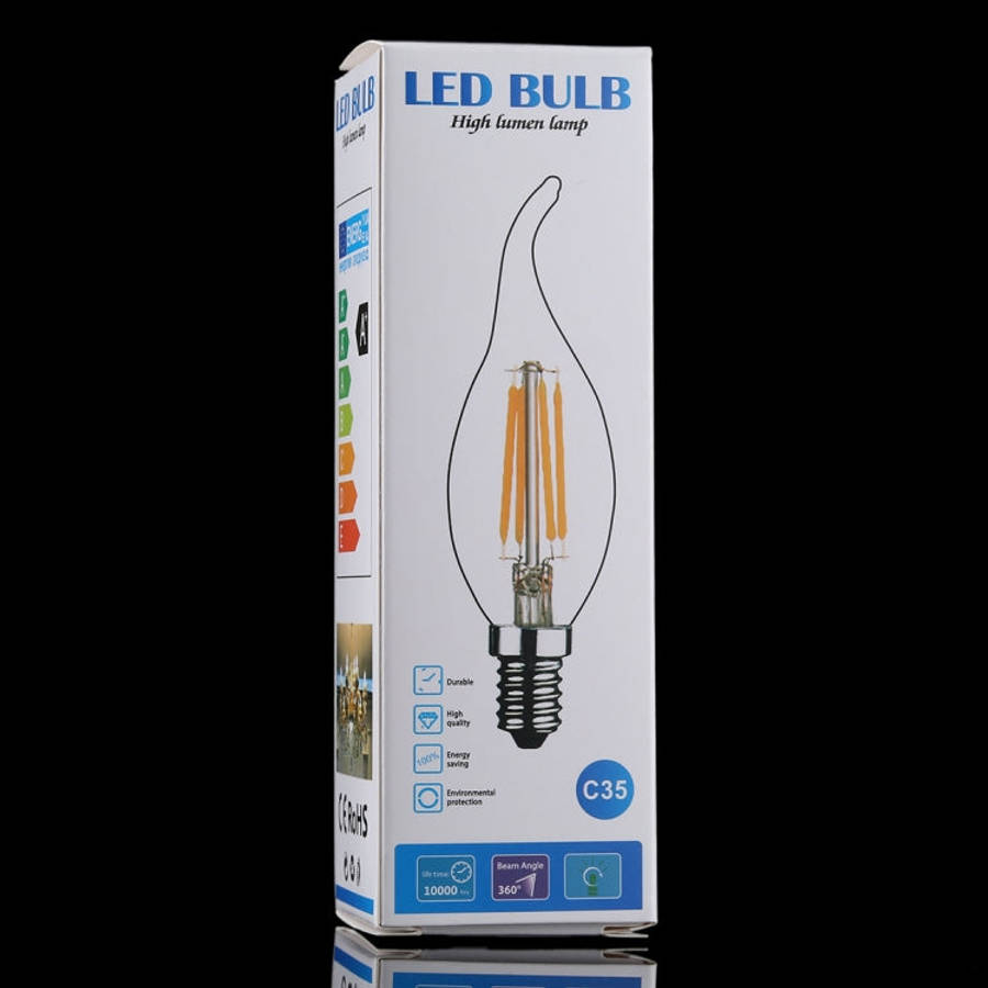 C35 E14 4W 4 LEDs 300 LM 3000K Dimmable Retro LED Filament Light Bulb Energy Saving Light, AC 220...