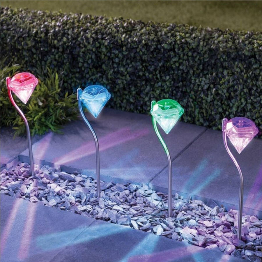 Outdoor Garden Landscape Path Decorative Diamond Lights, Random Color Delivery