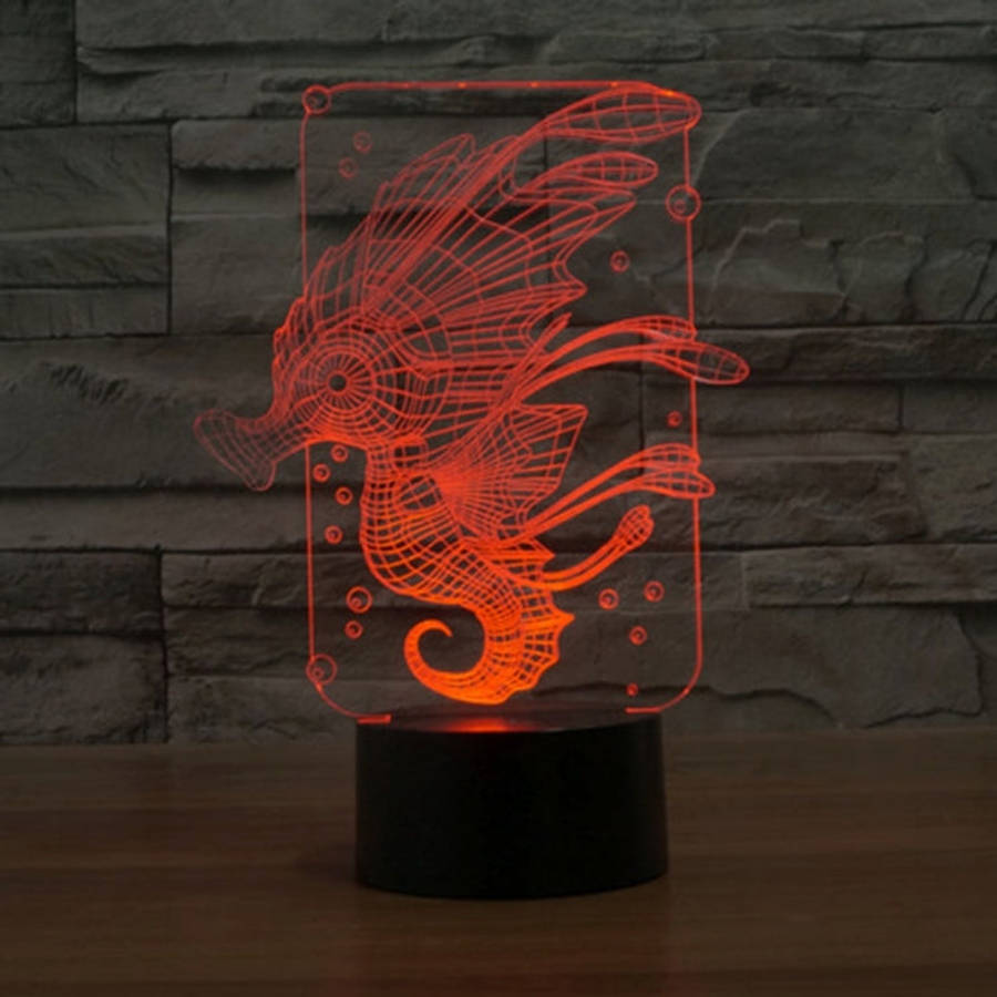 7 Colour Discoloration Creative Visual Stereo Lamp Desk Lamp Night Light, Hippocampus Style