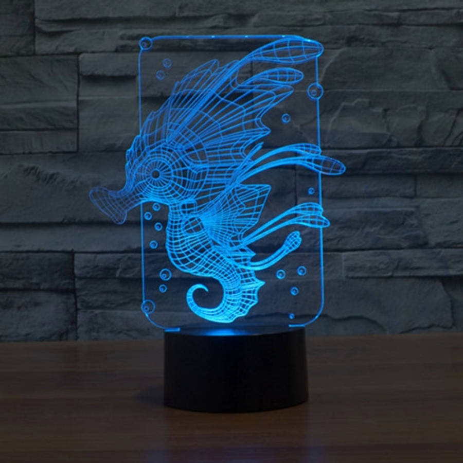 7 Colour Discoloration Creative Visual Stereo Lamp Desk Lamp Night Light, Hippocampus Style