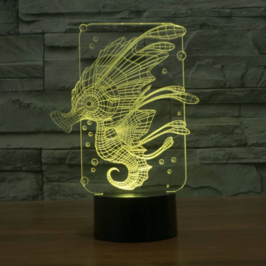 7 Colour Discoloration Creative Visual Stereo Lamp Desk Lamp Night Light, Hippocampus Style