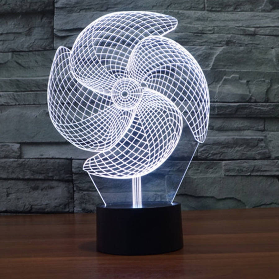 7 Color Discoloration Creative Visual Stereo Lamp Desk Lamp Night Light, Big Pinwheel Style