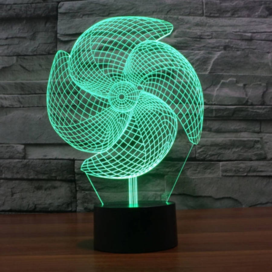 7 Color Discoloration Creative Visual Stereo Lamp Desk Lamp Night Light, Big Pinwheel Style