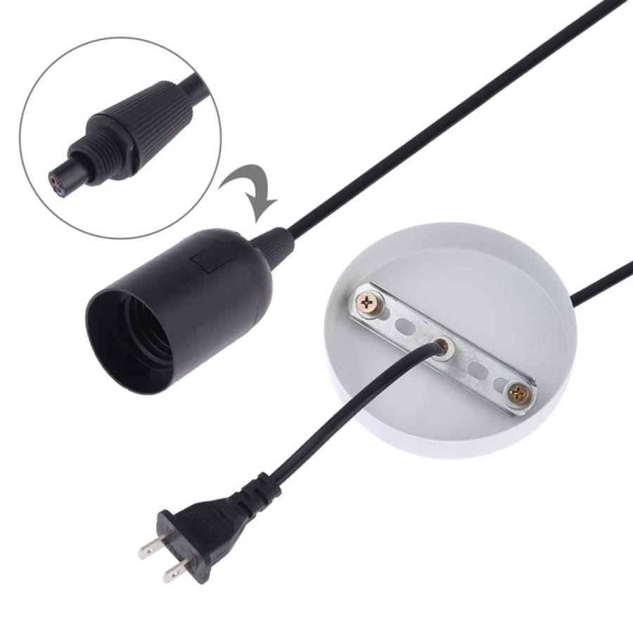 E27 Wire Cap Lamp Holder Chandelier Power Socket with Base & 1.5m Extension Cable, US Plug, E27