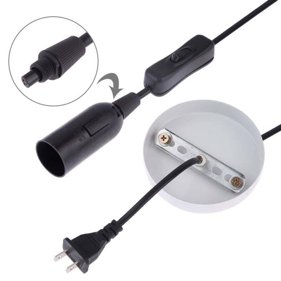 E14 Wire Cap Lamp Holder Chandelier Power Socket with Switch & Base & 1.5m Extension Cable, US Pl...