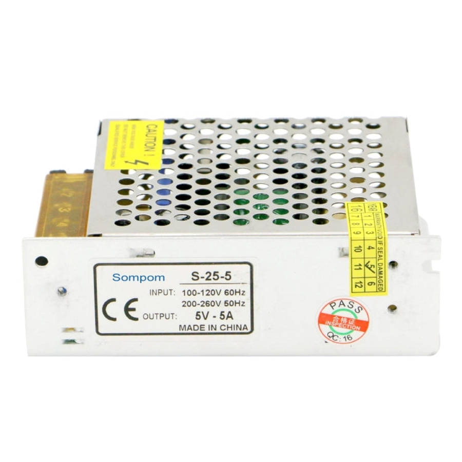 SOMPOM S-25-5 25W 5V 5A Switching Driver LED Light Strip Display Screen Lighting Monitor Power Su...