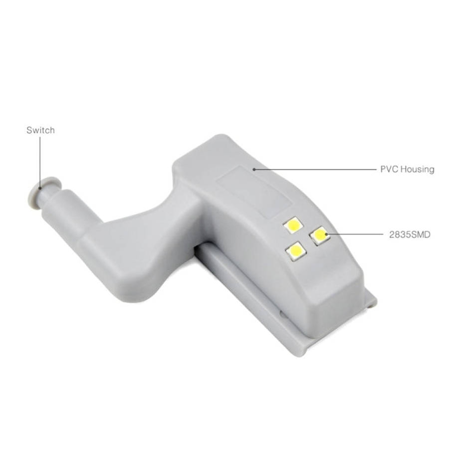 0.3W Universal Inner Hinge LED Sensor lamp Cupboard 3 LEDs Night light Auto ON/OFF Bulb, 1 PCS Wh...