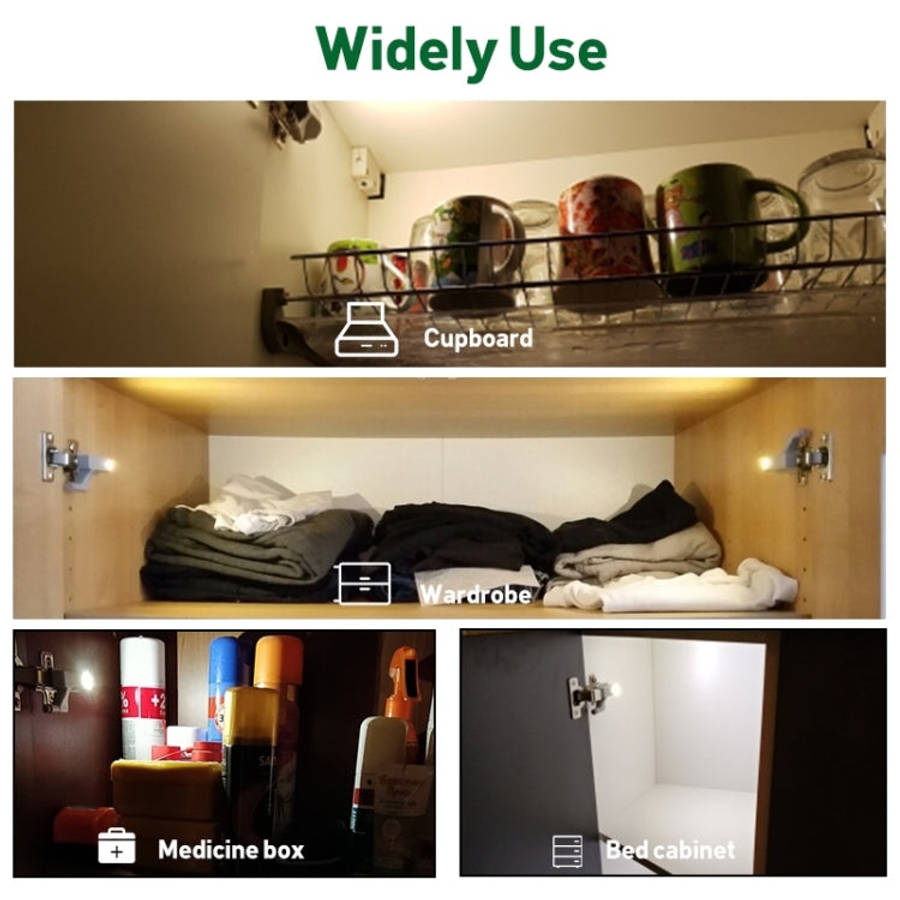 0.3W Universal Inner Hinge LED Sensor lamp Cupboard 3 LEDs Night light Auto ON/OFF Bulb, 1 PCS Wh...