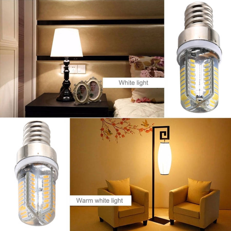 E12 SMD 3014 64 LEDs Dimmable LED Corn Light, AC 220V, E12